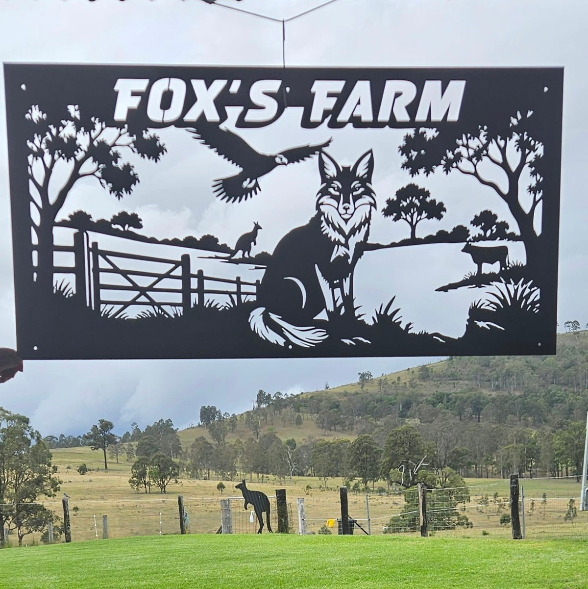 Foxs Farm Large COrten Steel Property Sign