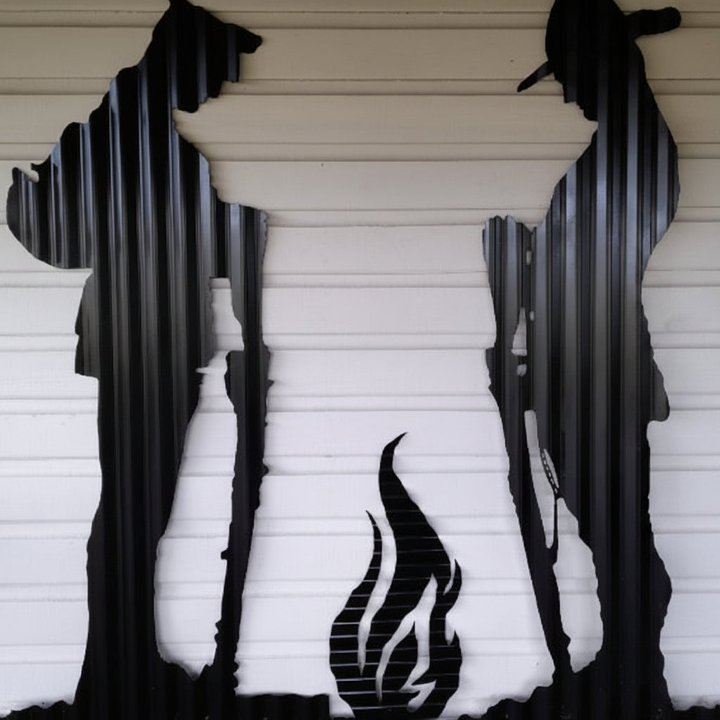 Anzac Memorial Pair with Flame