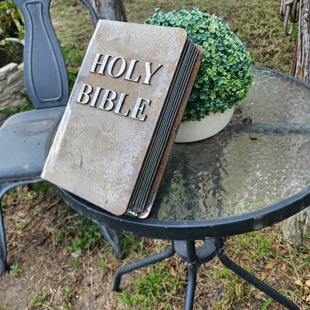 Open Bible Sculpture