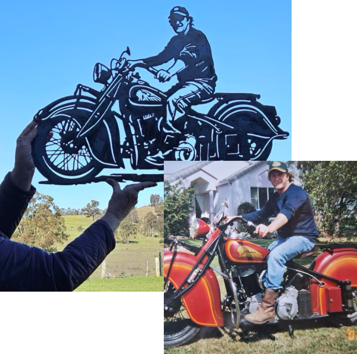 Memorial Portrait Of Man With Bike