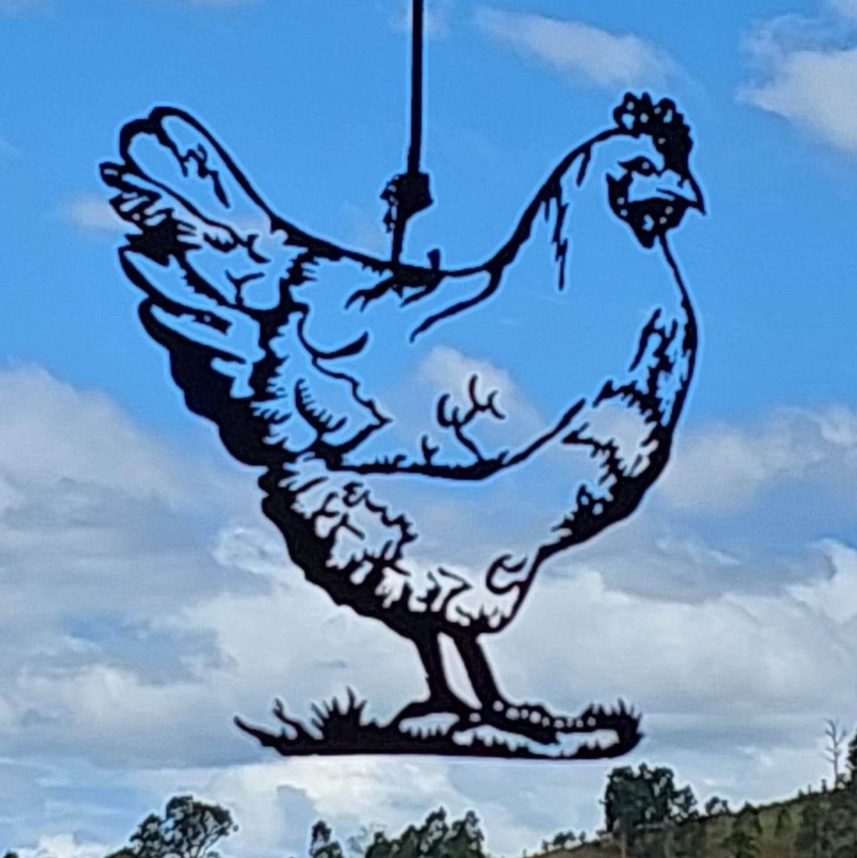 Corten steel chook wall art