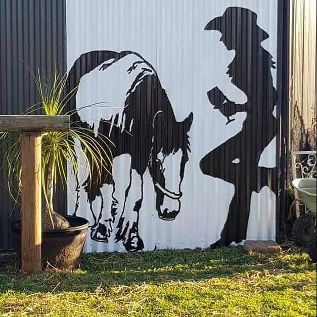 Girl with Drink and Custom Horse.
