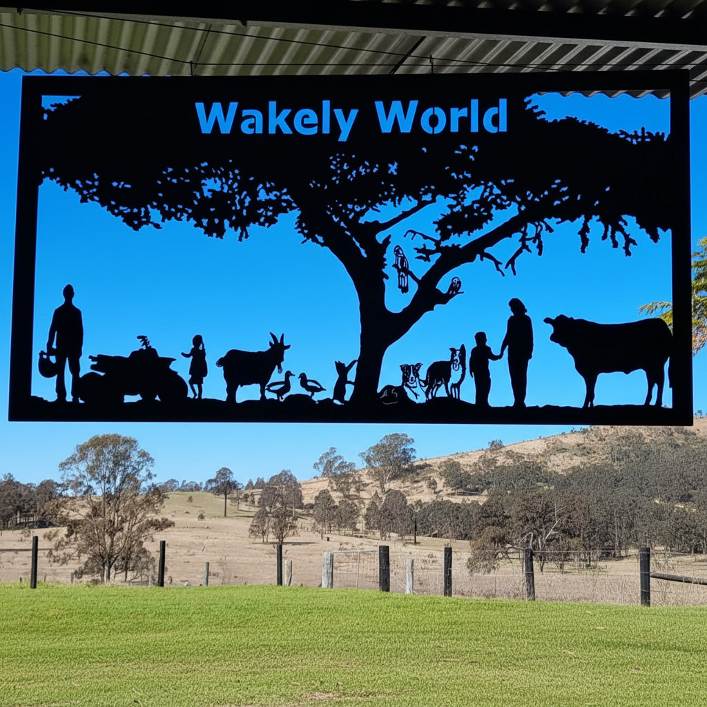 Panoramic Farm Scene Sign