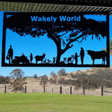 Panoramic Farm Scene Sign