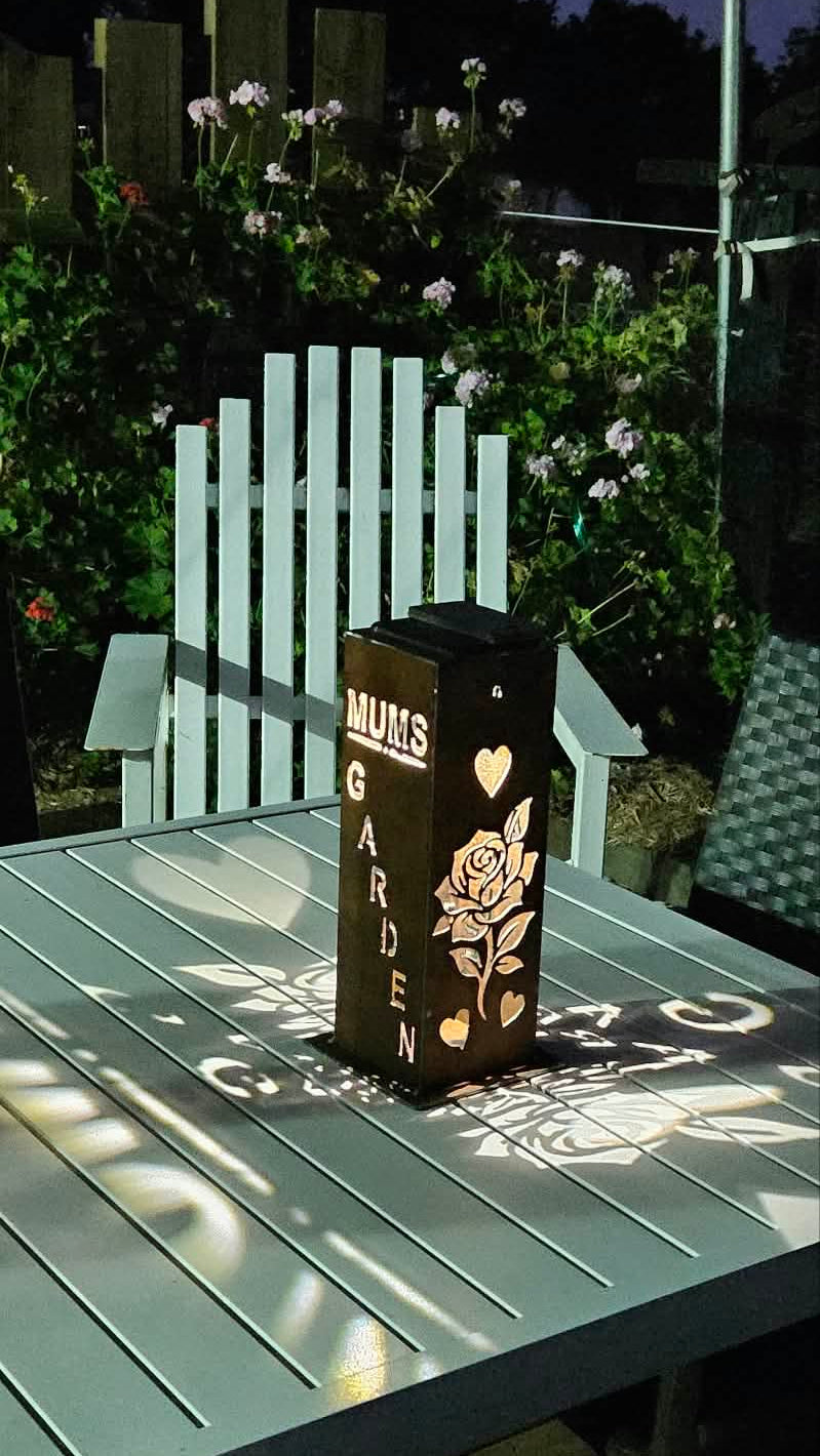Solar Tube Corten Mums Garden