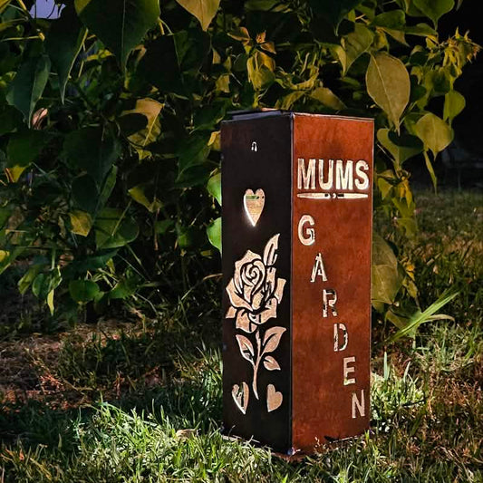 Solar Tube Corten Mums Garden