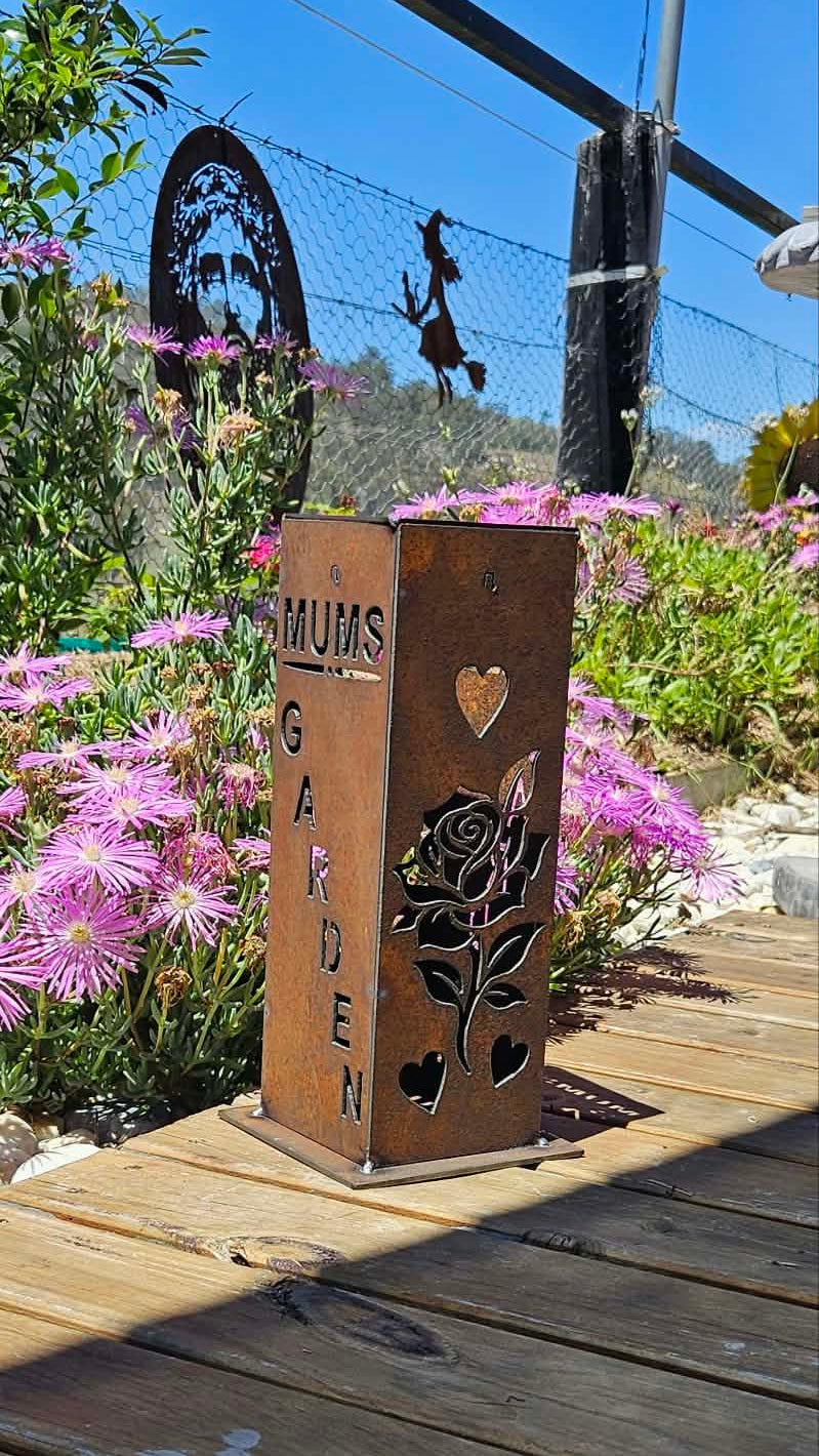 Solar Tube Corten Mums Garden