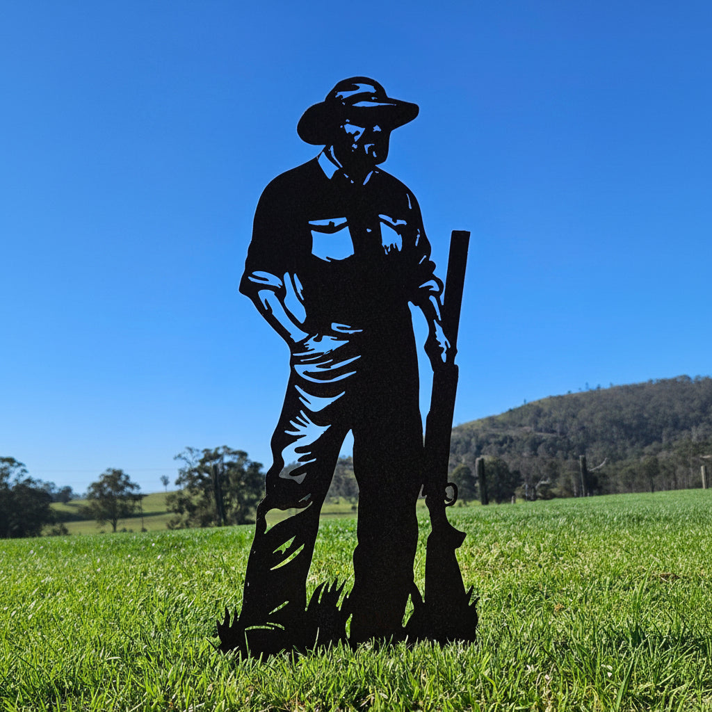 Farmer on guard in corten steel, Rustic Touch Creations